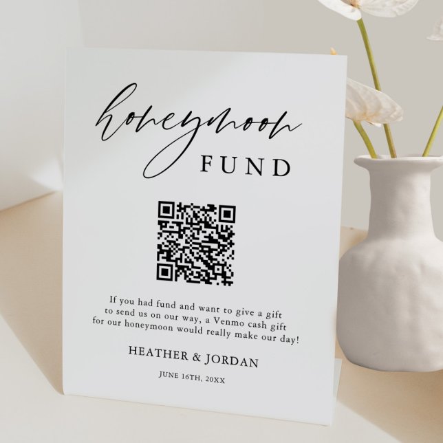 Rustic Honey Moon Wish QR Code Sign (Creator Uploaded)