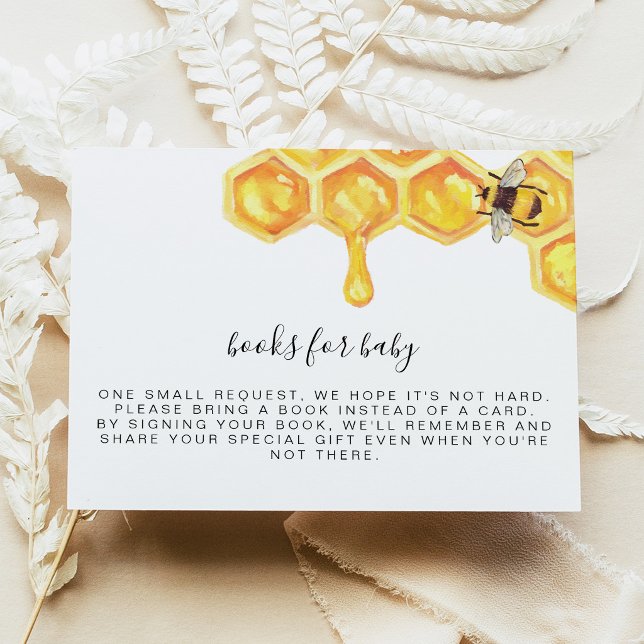 Rustic Honeycomb Bee Books for Baby Insert Invitation (Creator Uploaded)