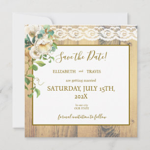 Rustic Honeyed Pine  Save The Date