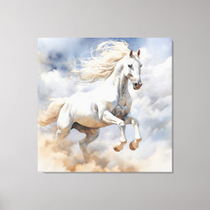 Rustic Horse Art: A Field of Joy Watercolor Canvas Print