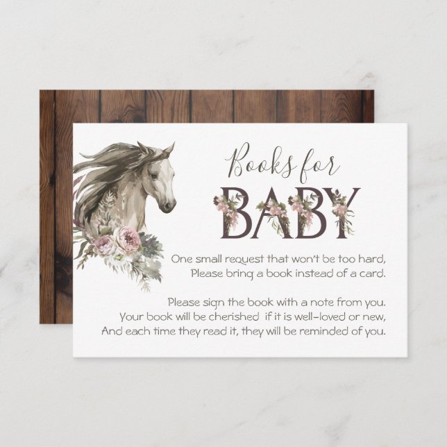 Rustic Horse Books for Baby Shower Invitation (Front/Back)