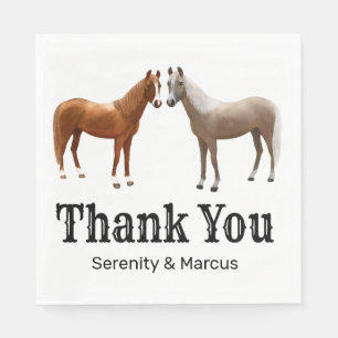 Rustic Horse Country Thank You Western Wedding Napkin