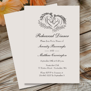 Rustic Horse Country Western Wedding Rehearsal Invitation
