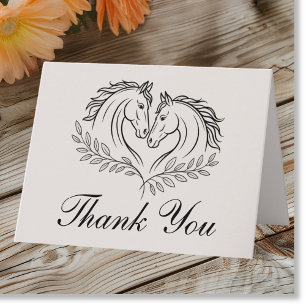 Rustic Horse Country Western Wedding Thank You Card