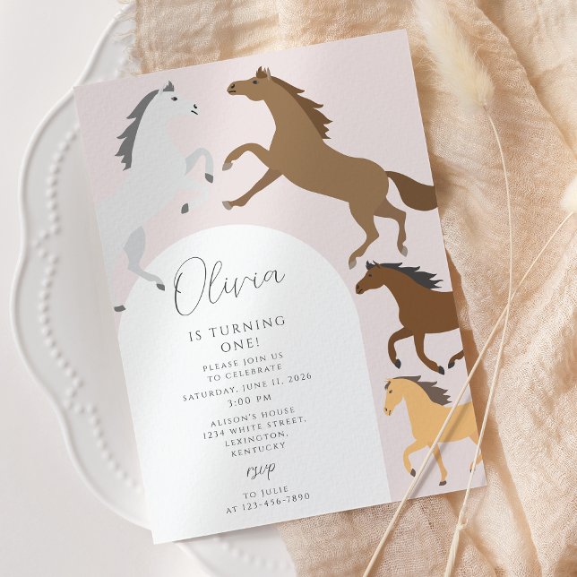 Rustic Horse Cowgirl Pink Birthday Party Invitation (Creator Uploaded)