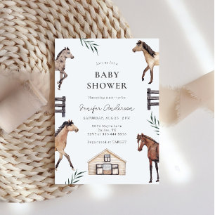 Rustic Horse Farm Baby Shower Invitation