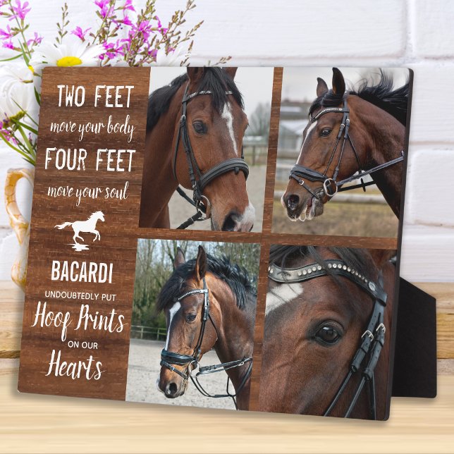 Rustic Horse Memorial Equine Photo Collage Plaque (Creator Uploaded)