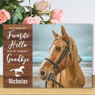 Rustic Horse Memorial Personalised Pet Photo Plaque