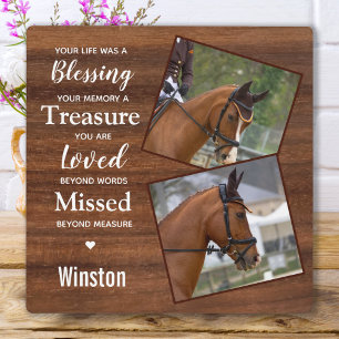 Rustic Horse Memorial Photo Plaque