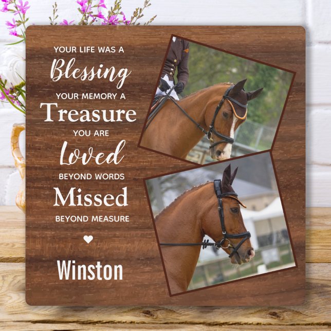 Rustic Horse Memorial Photo Plaque (Creator Uploaded)