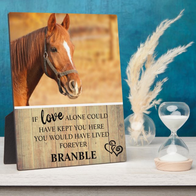 Rustic Horse Memorial Photo Plaque (Side)