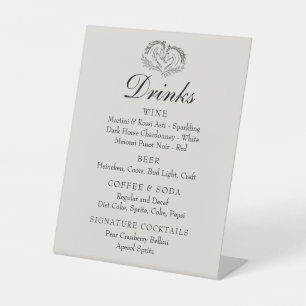 Rustic Horse Western Country Wedding Bar Drinks  Pedestal Sign