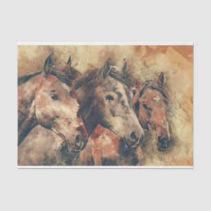 Rustic Horses Trio Tissue Paper