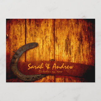 Rustic Horseshoe Wedding Invitation