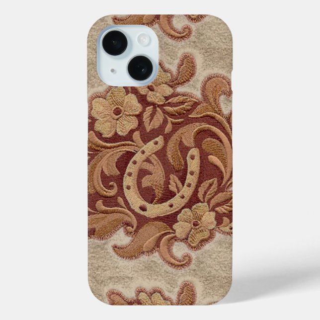 rustic horseshoe western country floral cowboy Case-Mate iPhone case (Back)