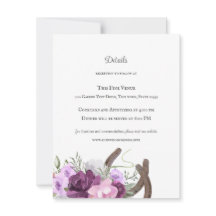 Rustic Horseshoes and Flowers Purple