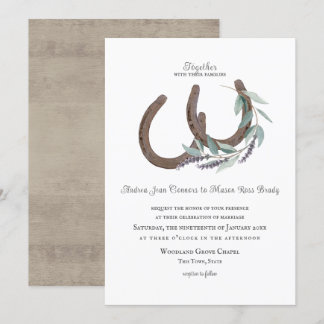 Rustic Horseshoes and Lavender Invitation