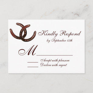 Rustic Horseshoes Country Wedding RSVP Cards