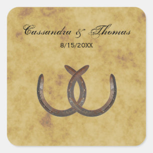 Rustic Horseshoes Distressed BG envelope seals