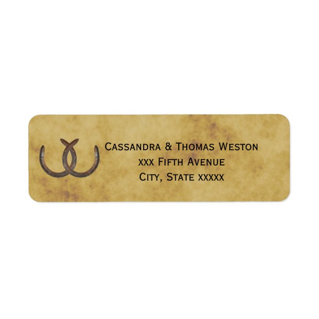 Rustic Horseshoes Distressed BG Return Address (Front)
