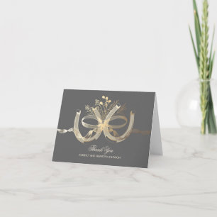 Rustic Horseshoes Gold Country Wedding Thank You Card