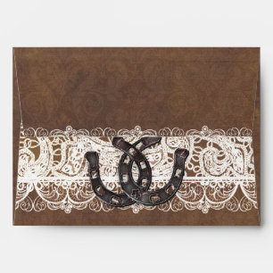 Rustic Horseshoes & Lace Wedding invitation Envelopes