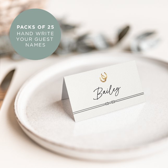 Rustic Horseshoes & Rope Trim Place Card (Creator Uploaded)