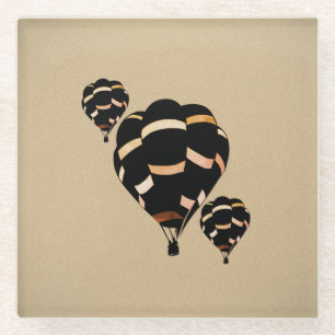 Rustic Hot Air Balloons Glass Coaster