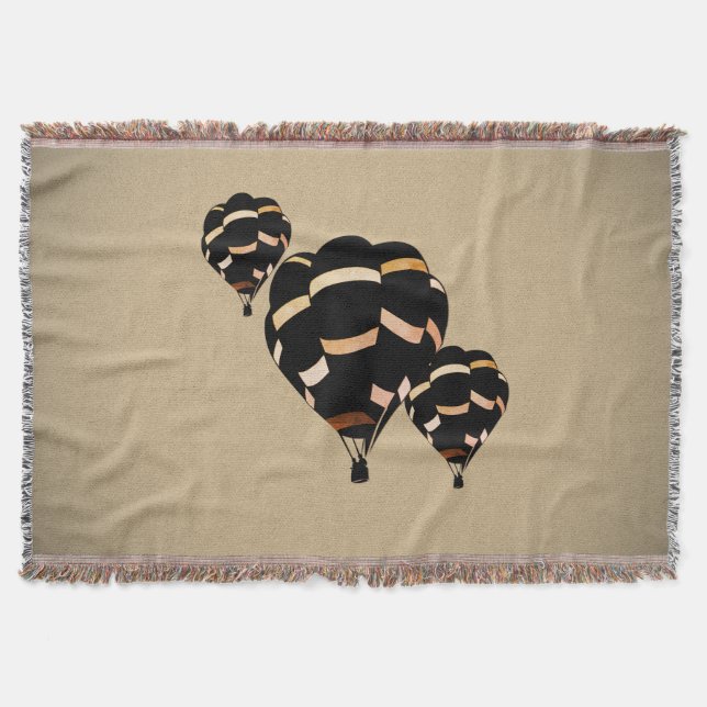 Rustic Hot Air Balloons Throw Blanket (Front)