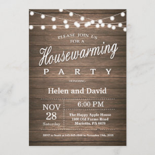 Rustic Housewarming Party Home Sweet Home Invitation
