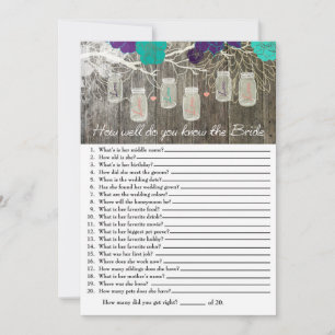 Rustic How well do you know the Bride Game