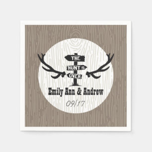 Rustic Hunt is Over Barnwood Napkin