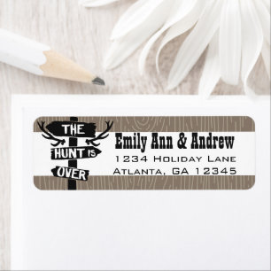 Rustic Hunt is Over Barnwood  Return Address