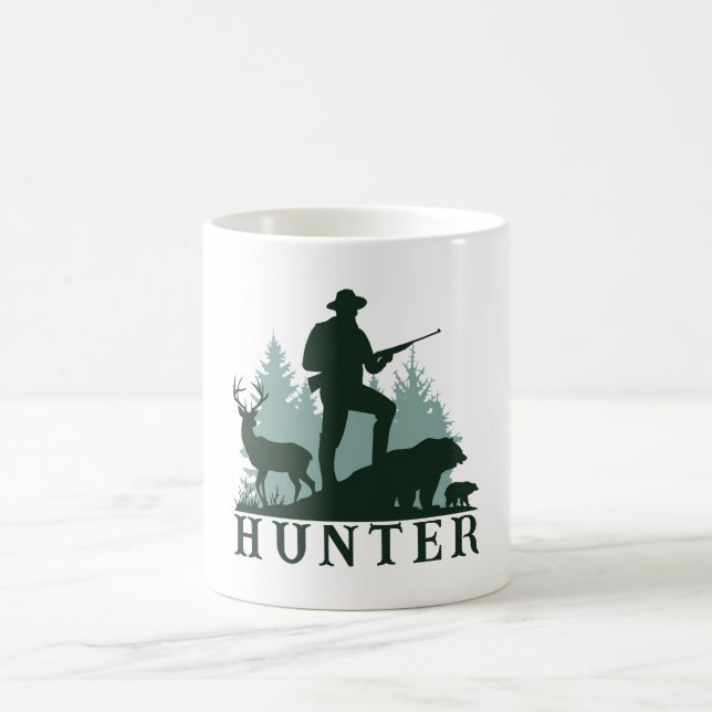 Rustic Hunter Silhouette with Wildlife Mug (Center)