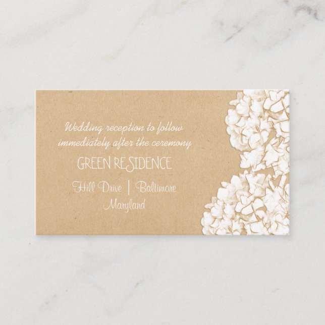 Rustic Hydrangeas Floral Wedding Insert (Front)