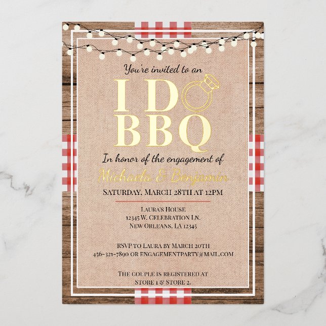 Rustic I Do BBQ Engagement Party Couples Shower (Front)