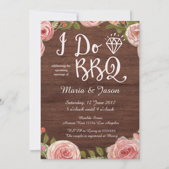 Rustic I do bbq invitation (Front)