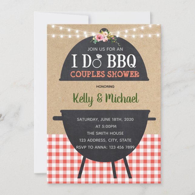 Rustic I DO bbq invitation (Front)