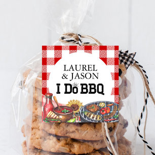 Rustic I Do BBQ Sunflower Engagement Party Square Sticker