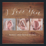 Rustic I Love You Dad Photo Faux Canvas Print<br><div class="desc">Create your own photo art for Dad! Personalised with your own text. You can further customise this design by selecting the "customise further" link if desired.</div>