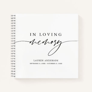 Rustic In Loving Memory Funeral Memorial GuestBook Notebook