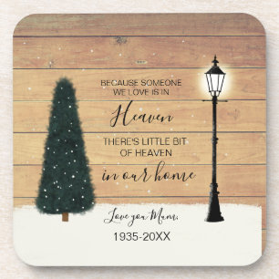 Rustic In Loving Memory Memorial Photo Ceramic  Or Coaster