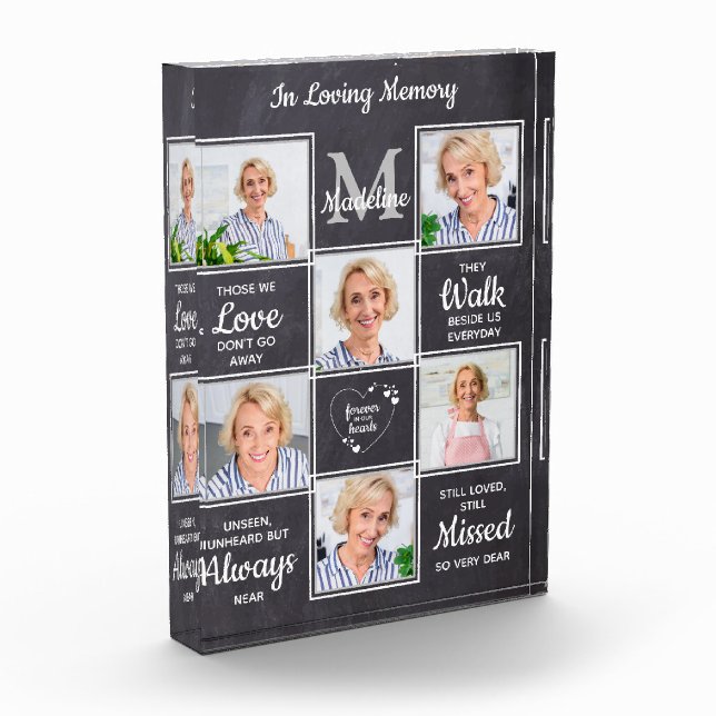 Rustic In Loving Memory Sympathy Keepsake  Photo Block (Left)