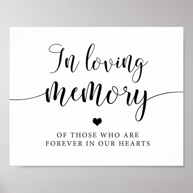 Rustic In Loving Memory Wedding Remembrance Sign (Front)