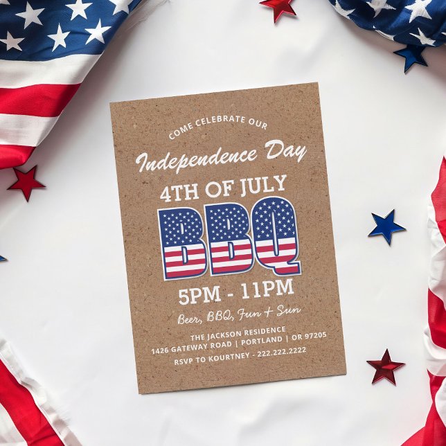Rustic Independence Day BBQ | 4th of July Invitation (Creator Uploaded)