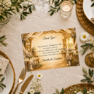 Rustic Indoor Barn Wedding Thank You Card