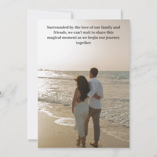 Rustic Indoor Wedding Save the Date Card (Back)