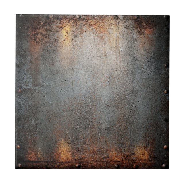 Rustic Industrial Metal Tile (Front)