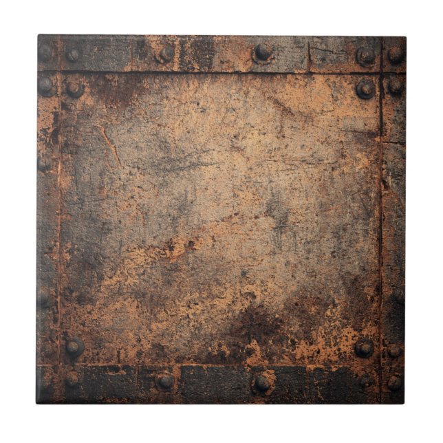 Rustic Industrial Metal Tile (Front)