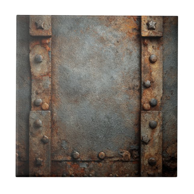 Rustic Industrial Metal Tile (Front)
